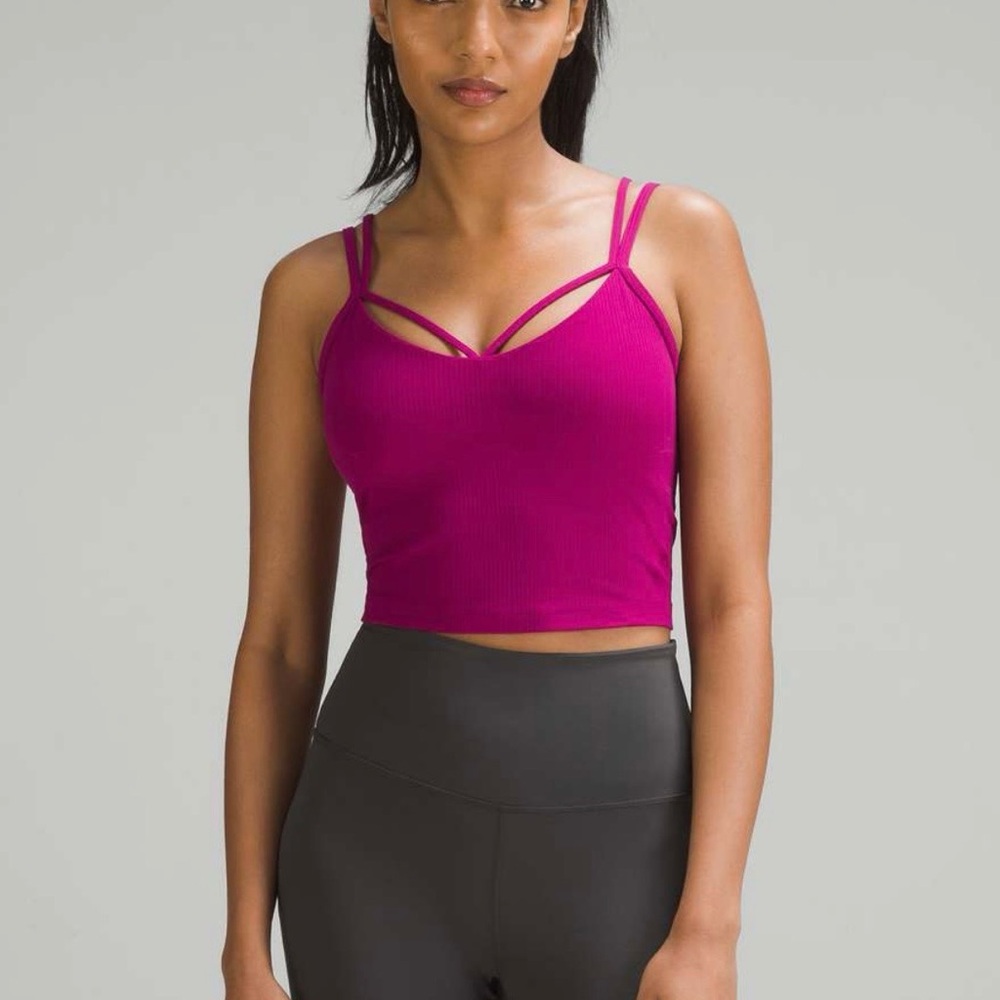 lululemon athletica Pink Strappy Ribbed Tank Top